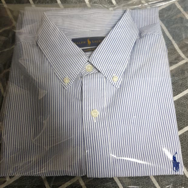 폴로랄프로렌 클래식핏 포플린 뱅갈 스트라이프 셔츠 (L)