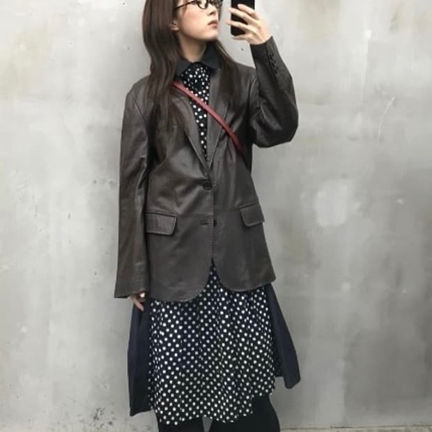 캐스모빈티지 브라운 가죽자켓 레더 블레이저