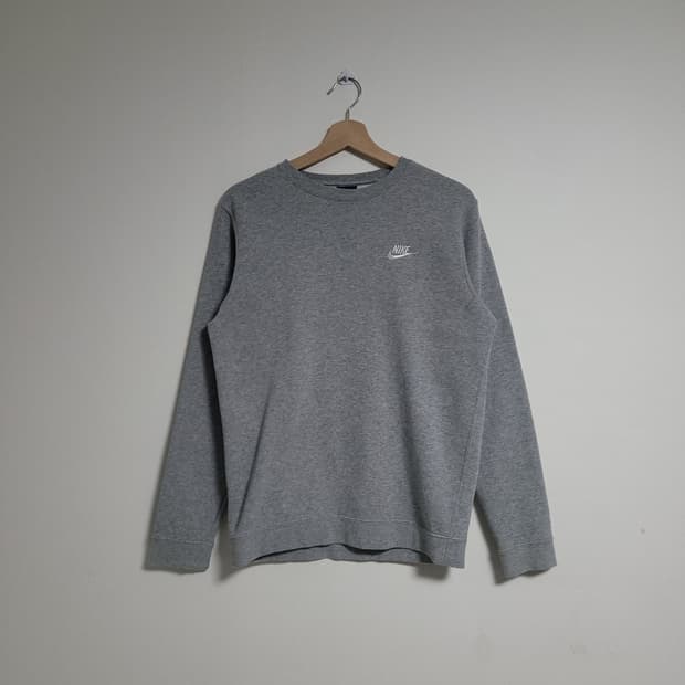 (S) NIKE 나이키 스우시 맨투맨 회색 약기모