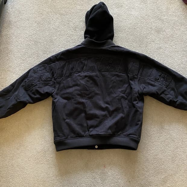 슈프림 후드 트윌 바시티 자켓 블랙