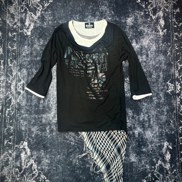 Beamere scarf layered drape top