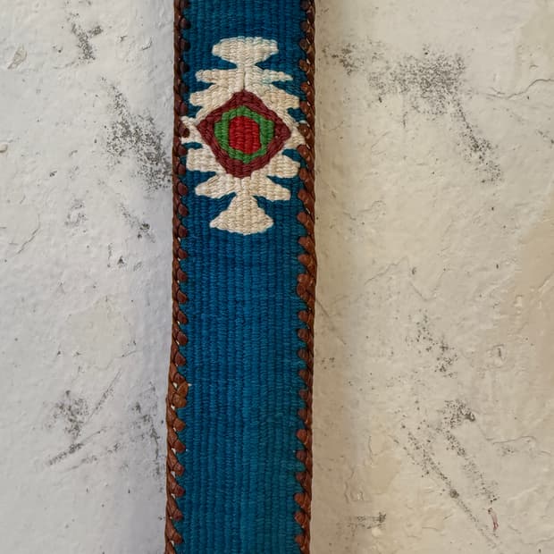 나바호 벨트 가죽과 자수 더블알엘 웨스턴 네이티브 아메리칸