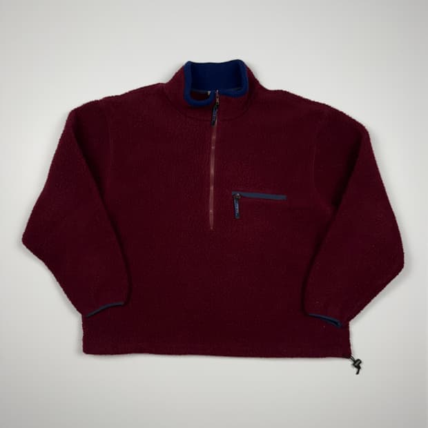 (110) 80s 엘엘빈 헤비 플리스 풀오버 레드