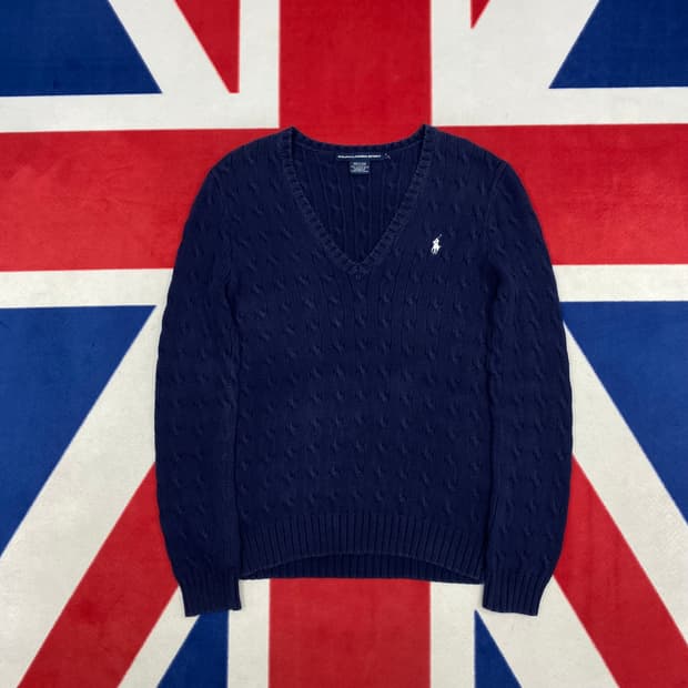 폴로 브이넥 니트 실측 여성 55-66