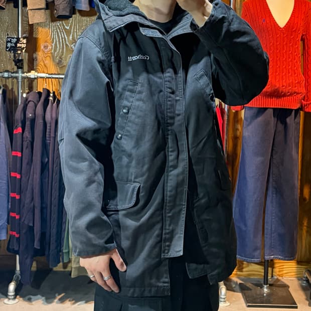 M Carhartt 칼하트 스펠링 하이넥 블랙 야상