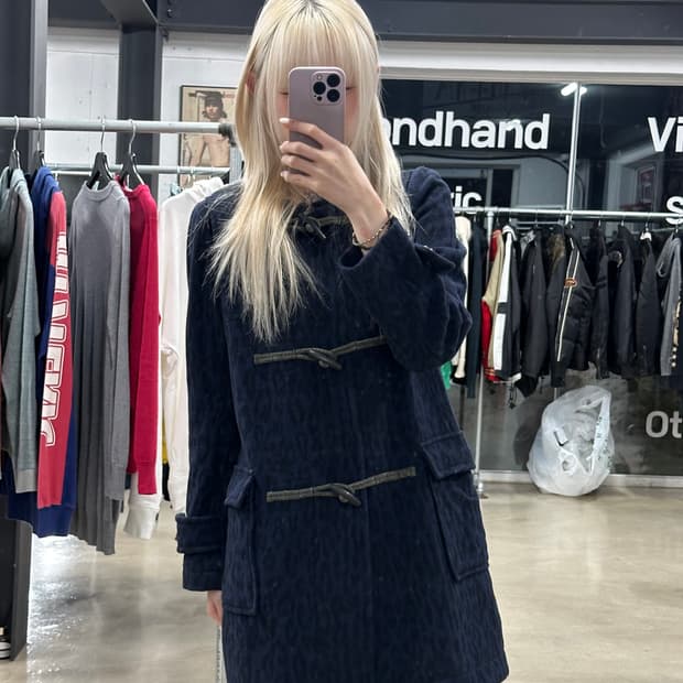 히스테릭 글래머 레오파드 더블 코트