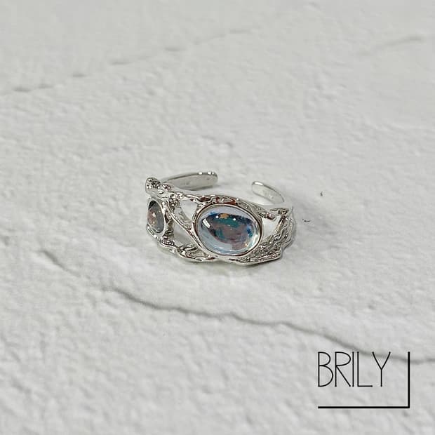 [Unisex] TEAR 워터드롭 엔틱 실버 오픈링 빈티지 반지