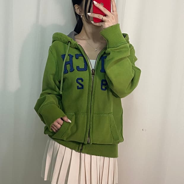 아베크롬비 빅로고 워싱 후드집업