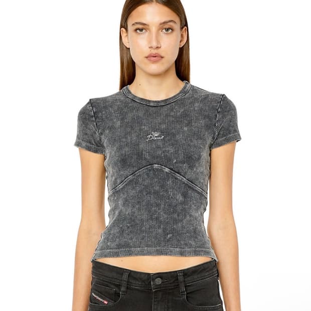 디젤 T 스키지엘 반소매 티셔츠 블랙(그레이) L