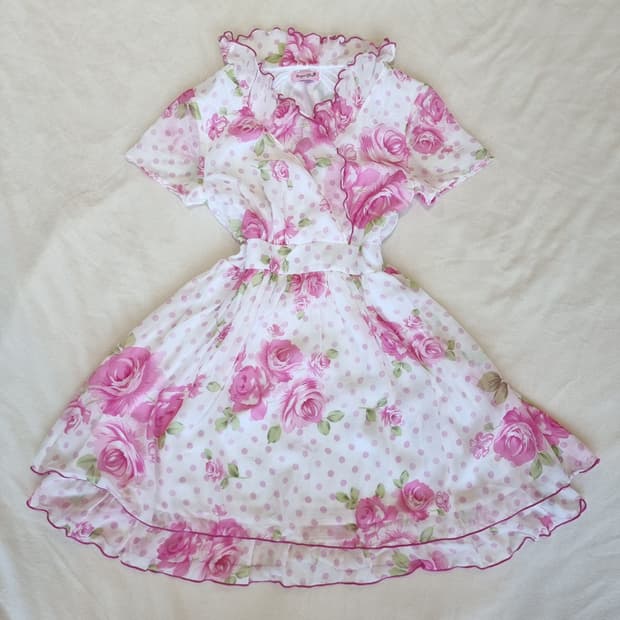 MARS(마즈) Sugar Gloss(슈가글로스) 핑크 로즈 쉬폰 원피