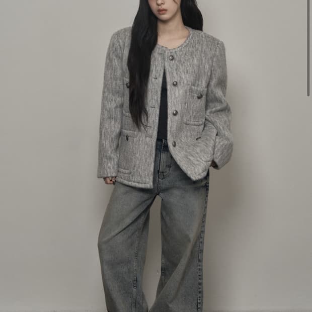 (구해요) 카키포인트 앤티크 울 자켓 그레이 구해요