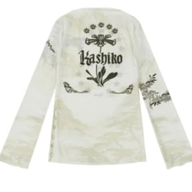 Kashiko 잉크 페인팅 메쉬 탑