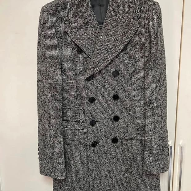 지오송지오 Tweed 더블 롱 코트 95 사이즈