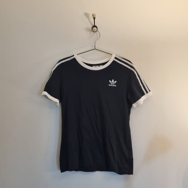 adidas | 아디다스 오리지널스 링거티 반팔 3스트라이프 블랙/화이트
