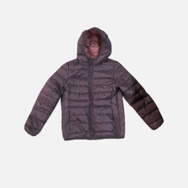 리버시블 자주색 경량패딩