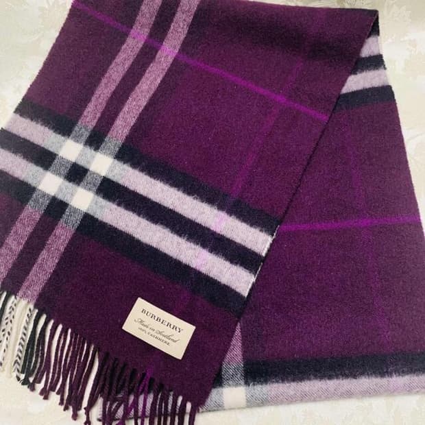 버버리 캐시미어 머플러 퍼플