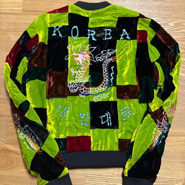 99%IS- 바조우 블록 벨벳 드래곤 자켓 S