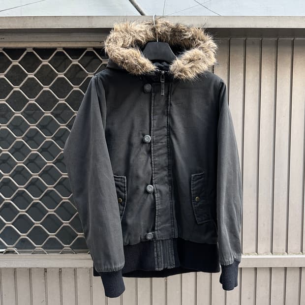 Fade fur bomber jacket