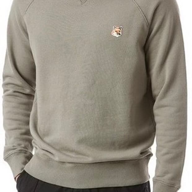 메종키츠네 맨투맨 베이지그레이 L