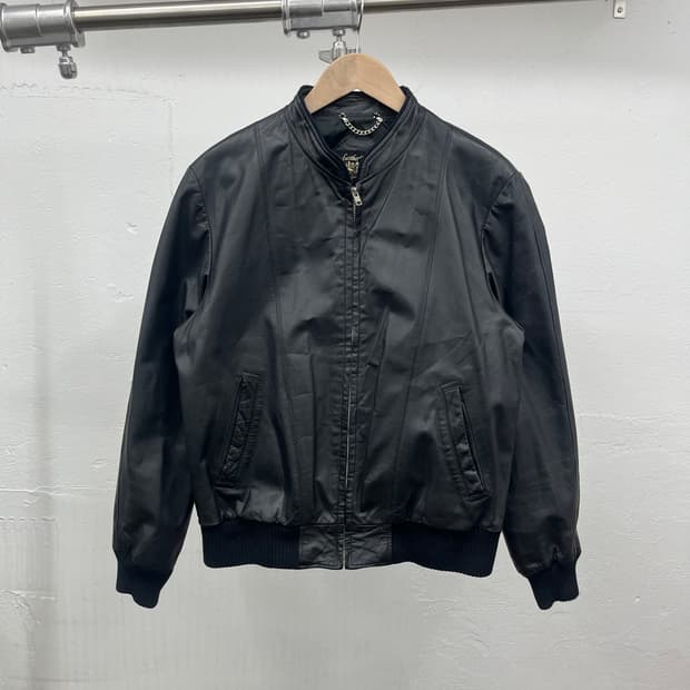M) COW LEATHER BOMBER JACKET
