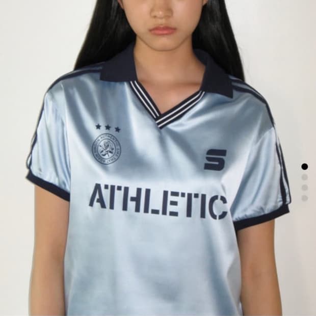 시눈 스포티 트랙 하프 슬리브 셔츠 반팔 블루컬러