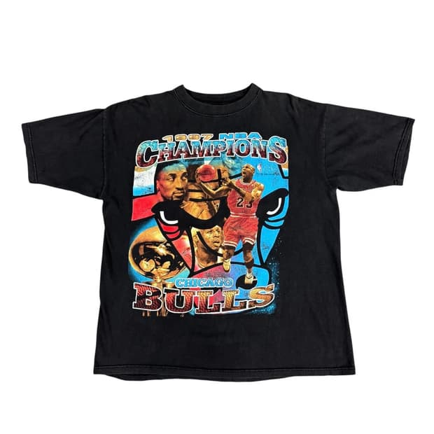 빈티지 90s Chicago Bulls Rap Tee 시카고불스 랩티셔츠