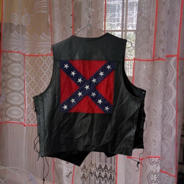 Usa leather vest 가죽