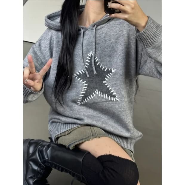 키미스 빈티지 스타 스티치 니트 후드 3,900원