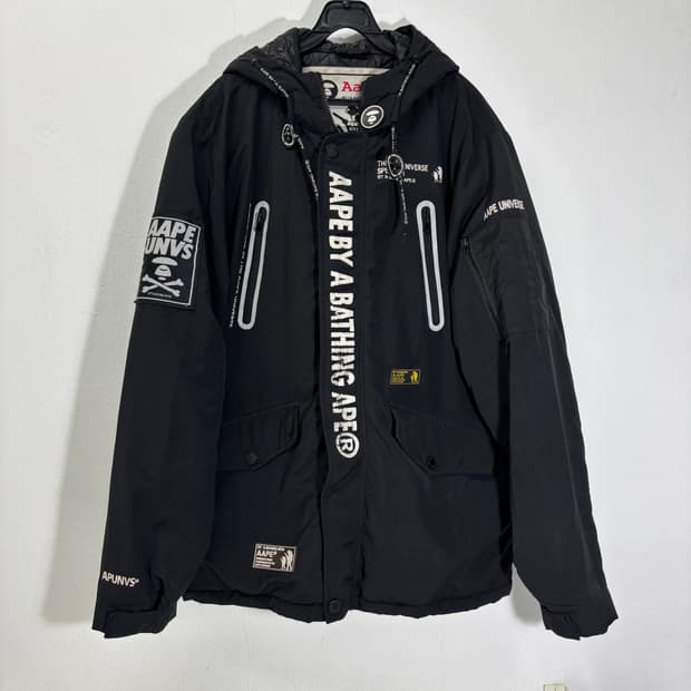 105 APE BAPE 에이프 베이프 블랙 롱 점퍼 돕바