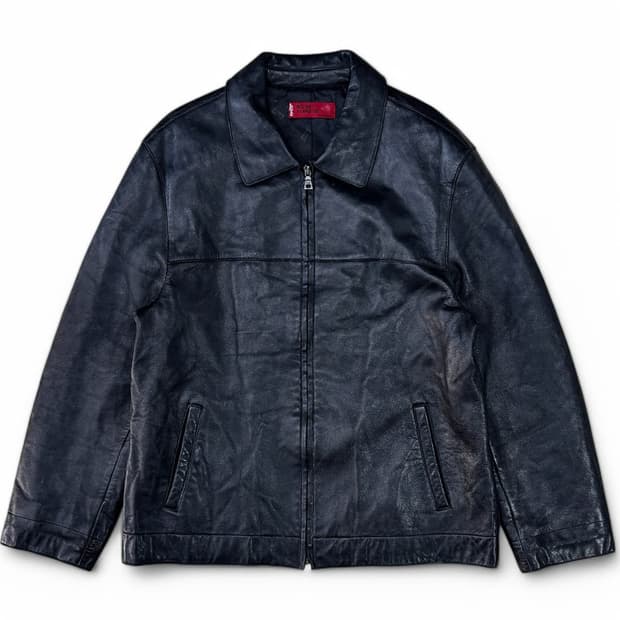 리바이스 블랙 레더 자켓 XL