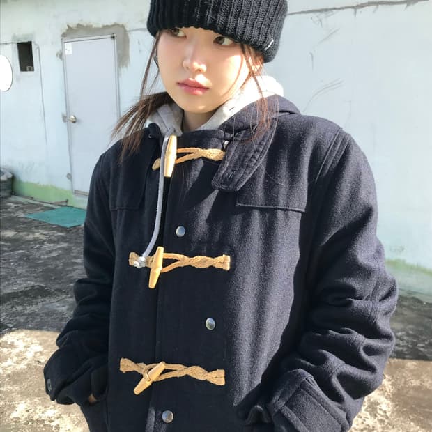 코엔 네이비 토글 코트 