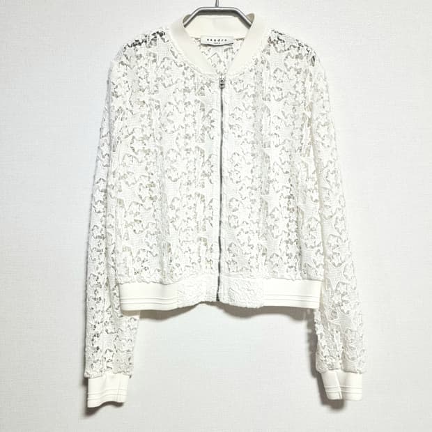 Sandro 산드로 펀칭레이스 시스루 집업 자켓 (55~날씬66)