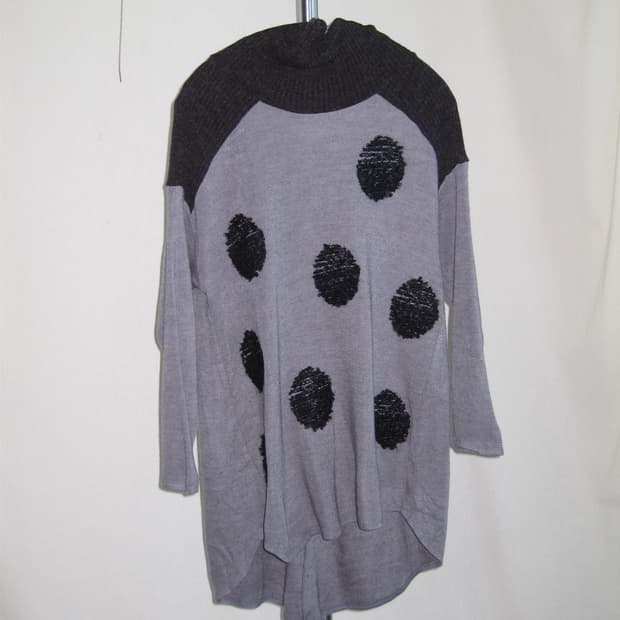 Anna Stesia 도트 니트 튜닉 탑