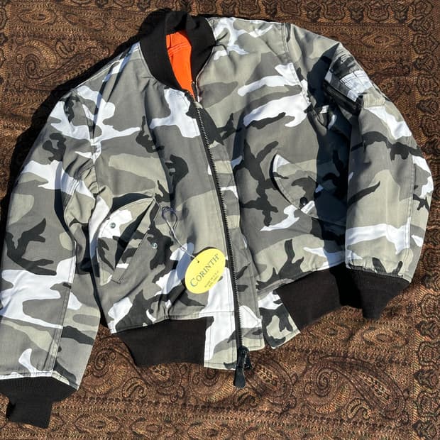 (M)90s USA CORINTH 화이트 카모 MA-1