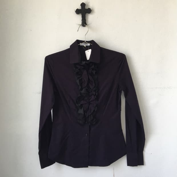 Naracamicie ruffle point stripe pattern