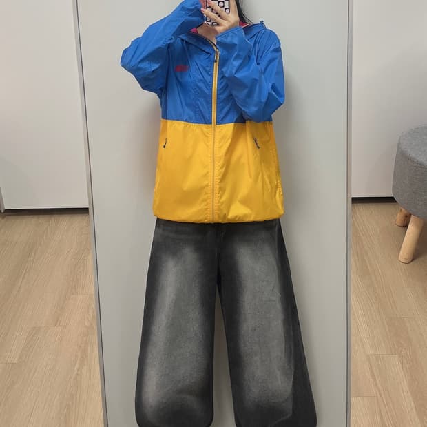 노스페이스 컴팩트 후드 바람막이 자켓
