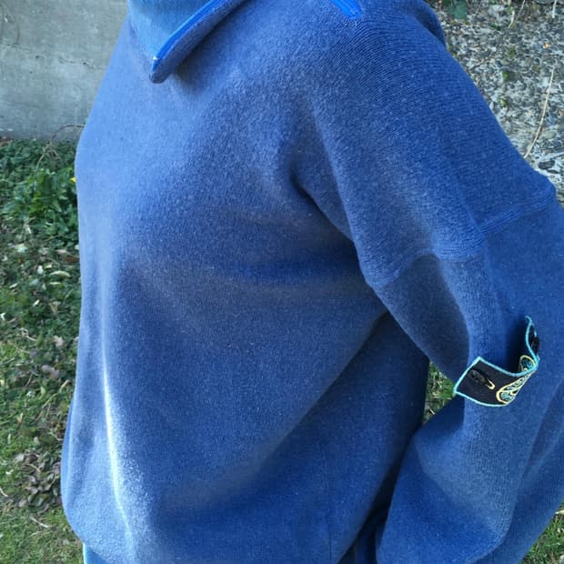 80s 89S/S 스톤아일랜드 지퍼 모크넥 울 스웻셔츠