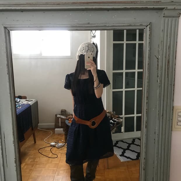 vintage navy one-piece