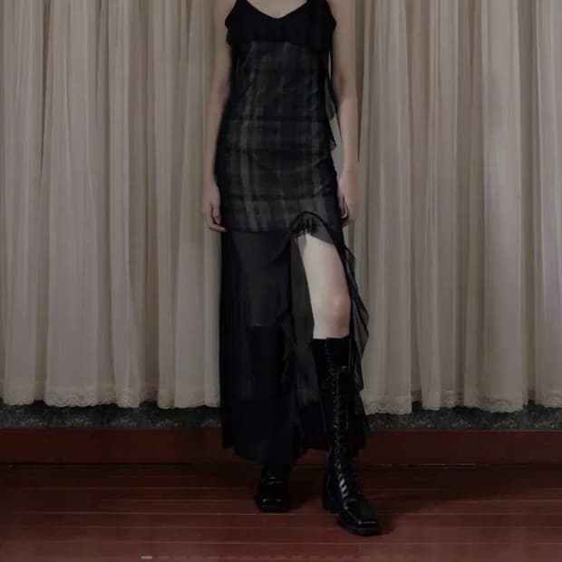 보헤미안서울 체크 원피스