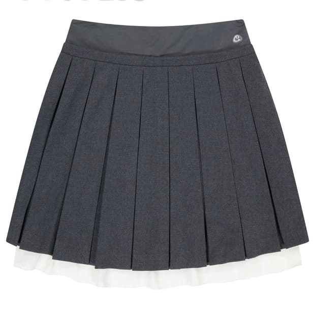 코이세이오 DOUBLE WAISTED PLEATS SKIRT GREY