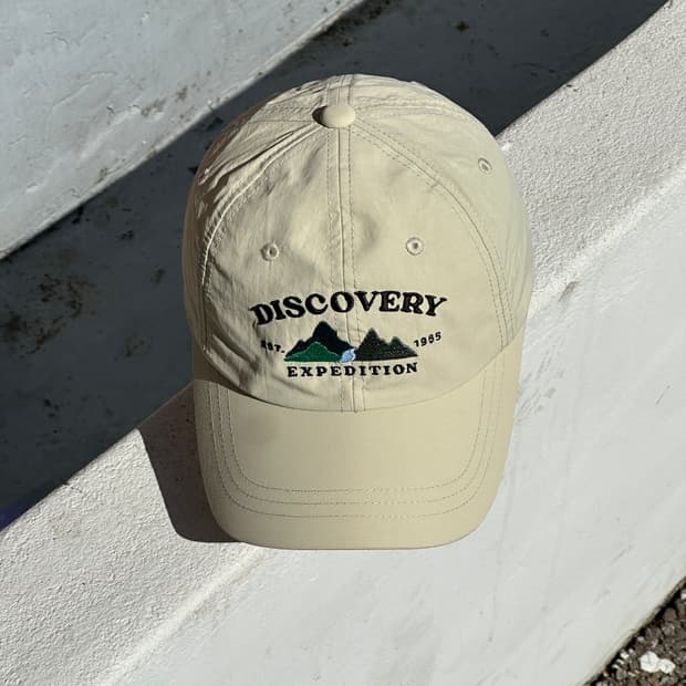 [F] 디스커버리 베이지 우븐 볼캡 모자