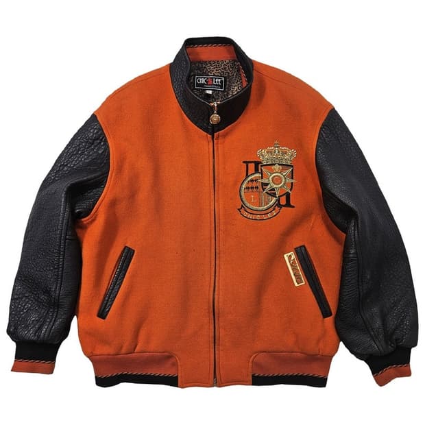 CHICLEE 빈티지 양가죽 바시티 자켓 L