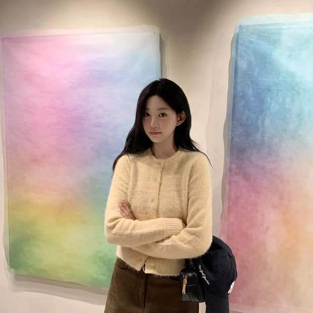 제니오 플러피 라운드 가디건