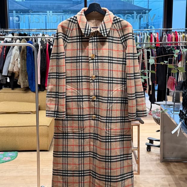 버버리 노바체크 리버시블 울 코트 