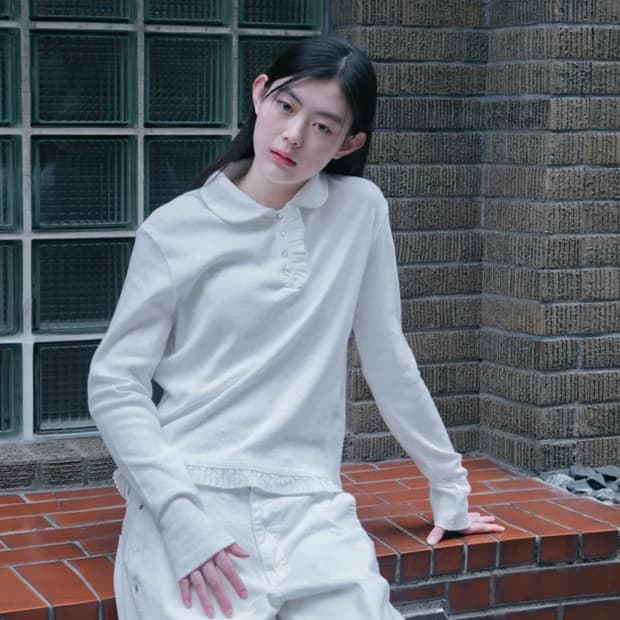 오헤시오 round collar frill 라운드 프릴 티셔츠