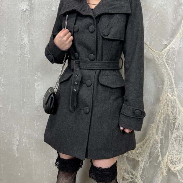 High Neck Wool Coat