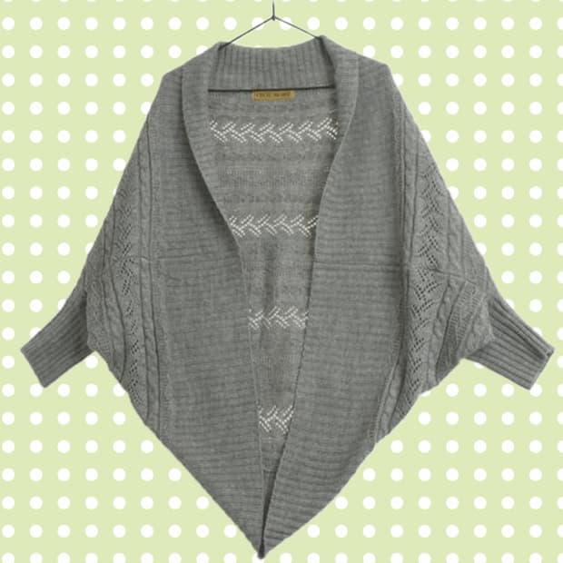 세실맥비 오픈형 니트 가디건 그레이