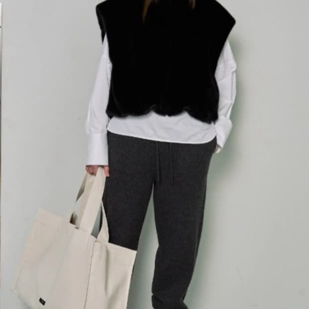 시스템인조퍼베스트+니트조거팬츠 