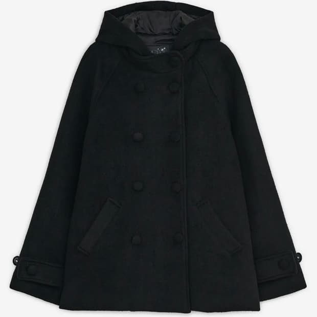 허그유어스킨 후드 하프 코트