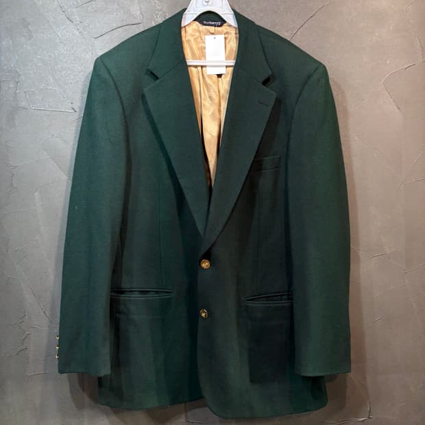 [L] BURBERRY 버버리 금장 카키 블레이저 